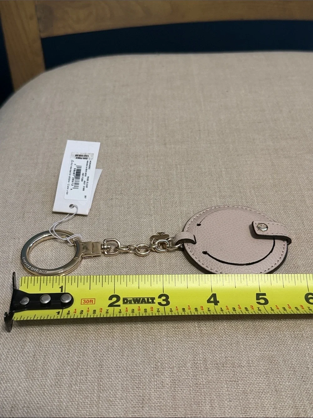 kate spade Blush Pink Pebbled Leather Round Mirror/Key Chain